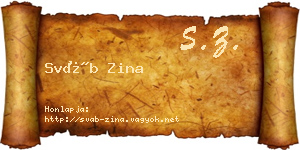 Sváb Zina névjegykártya